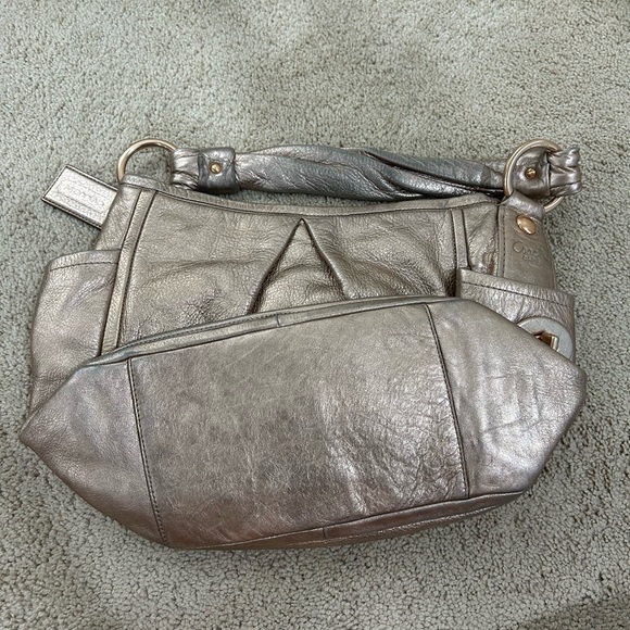 Rose Gold Metallic Coach Shoulder Bag - Picture 2 of 8